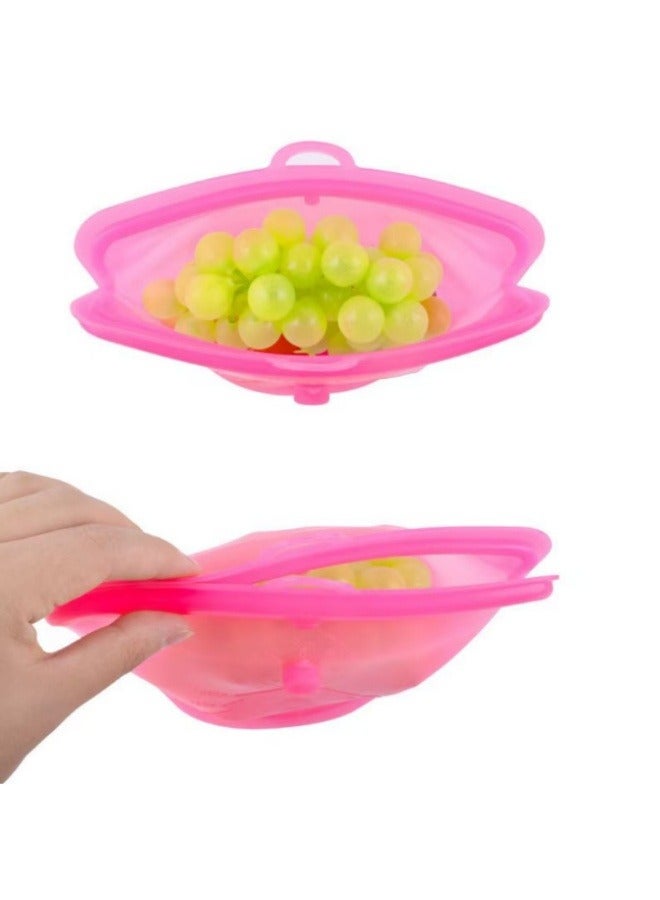 Silicone Fresh-Keeping Bag Household Kitchen Food Grade Sealing Bag Food Ziplock Bag Green 500 ML