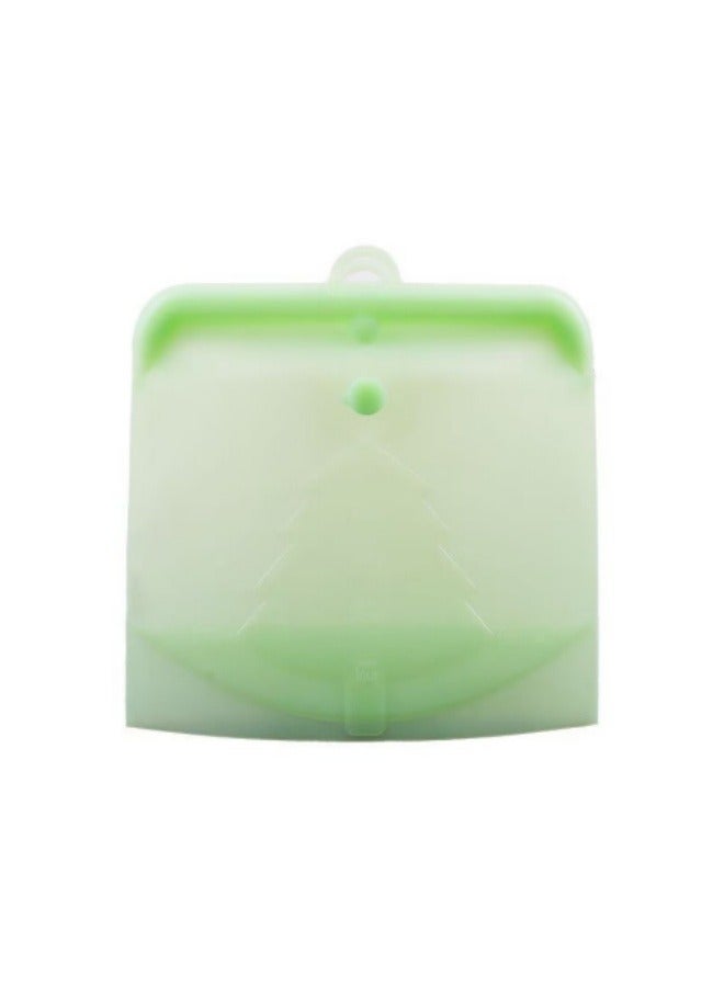 Silicone Fresh-Keeping Bag Household Kitchen Food Grade Sealing Bag Food Ziplock Bag Green 500 ML