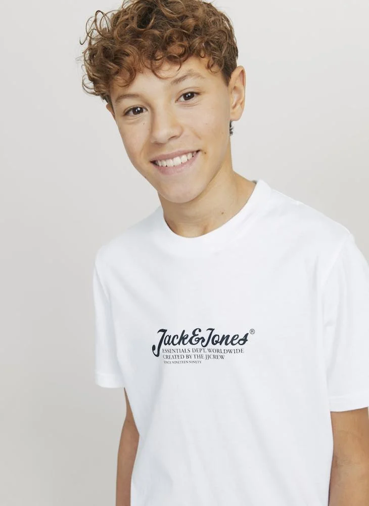 Jack & Jones Junior Kids Logo Print Crew Neck T-Shirt