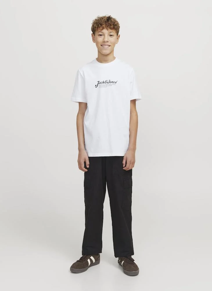 Jack & Jones Junior Kids Logo Print Crew Neck T-Shirt