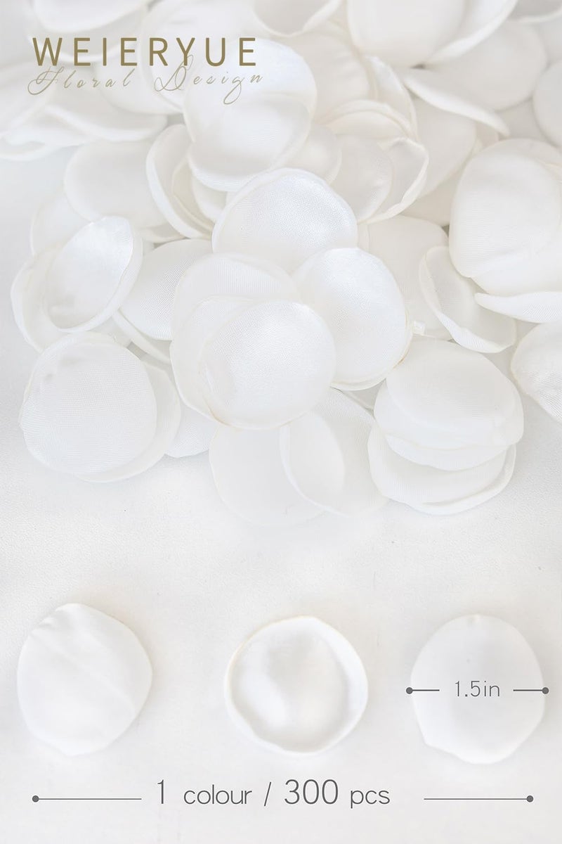 WEIERYUE 300PCS Silk Rose Petals,Beautiful Realistic Scatter Rose Petals Romantic Night Decoration,Wedding Party Decoration Artificial Flowers Petals (Monochrome White) - Image 5