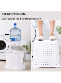 BLOOMING TIME 3 Layer Laundry Basket, Detachable Basket With Handle, Easy To Move With Wheels, White  - Image 5