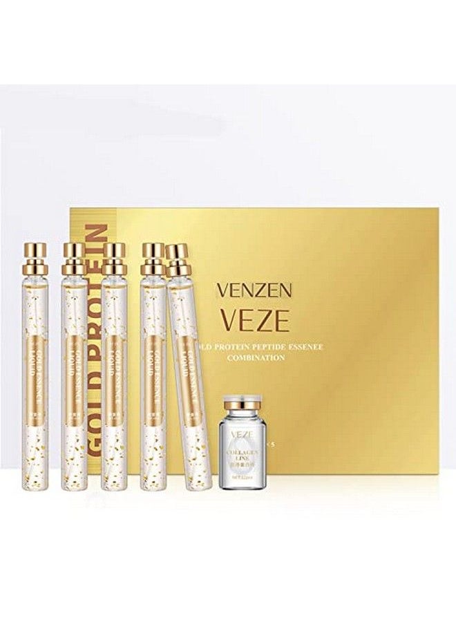 VENZEN - Gold Protein Peptide Essence Serum Combination Skin Improve Moisturizing 5X15Ml - Image 1