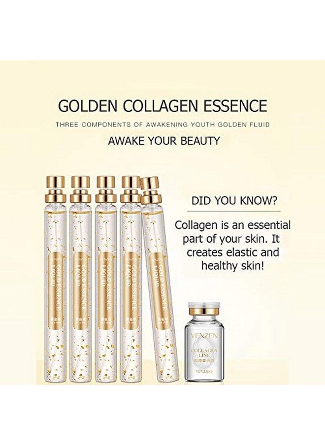 VENZEN - Gold Protein Peptide Essence Serum Combination Skin Improve Moisturizing 5X15Ml - Image 1