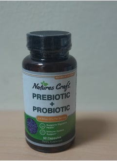 Natures Craft Prebiotics and Probiotics Gut Health Supplement - Super Potent Digestive Health Acidophilus Probiotic Capsules with Men and Womens Probiotics and Prebiotics for Colon Digestive Support and Immunity 60 Capsules  - Image 1