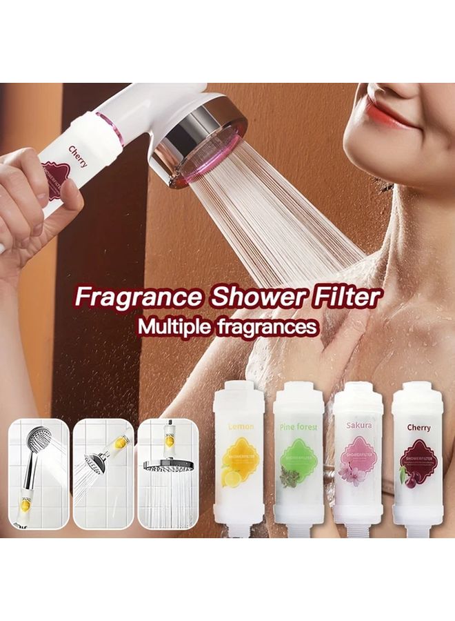 2 Pcs Upgraded Shower Filter With Chlorine And Heavy Duty Purification Showerhead Attachment Long Lasting Fragrance Lavender Rose Cherry Floral For Soft Light Smooth Hair Bathroom Water Filter System Cartridge - Image 1