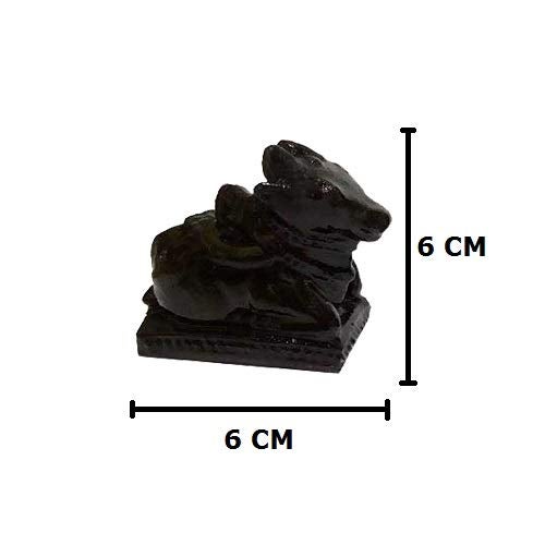 SK Craft Resin Small Nandi Idol for for Pooja Home (Black, L x B x H, 6x6x2.5 cm) - Image 3