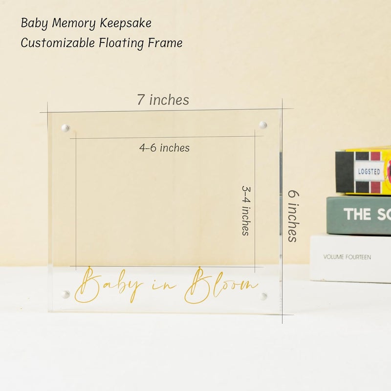 Calculs Baby US Frame Baby in Bloom Ultrasound Sonogram Keepsake Acrylic Picture Frame Freestanding Double Sided Magnetic Lucite Frameless Display Gifts for Her - Image 3