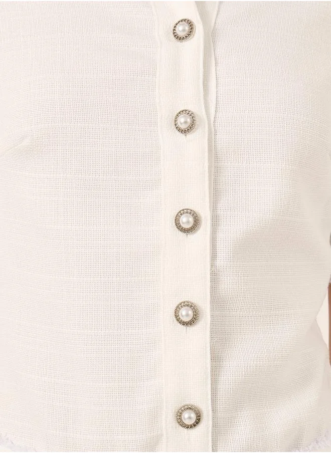 Styli Plain Short Sleeves A-Line Midi Dress