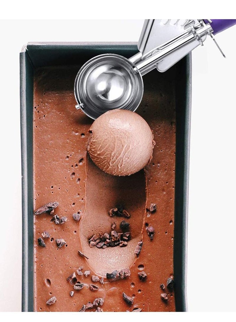 NIBEMINENT Cookie Scoop Set of 3 - Stainless Steel Ice Cream Scooper Small, Medium and Large Scoops for Baking, Easy to Clean, Highly Durable  - Image 2
