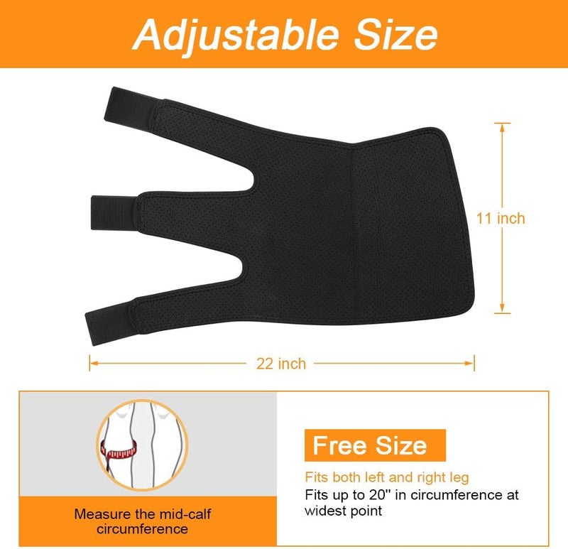 klarako Calf Brace, Shin Splint Support Lower Leg Compression Wrap with Adjustable Three Anti-Slip Strap Support for Pulled Calf Muscle Pain Strain Injury, Sprain and Swelling, Fits Men and Women (Black) - Image 5