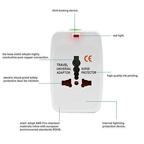 higadget higadget USB Universal World Wide Travel Charger Adapter Universal Adapter Worldwide Travel Adapter with Built in Dual USB Charger Ports 1 Year Limited Warranty  - Image 3