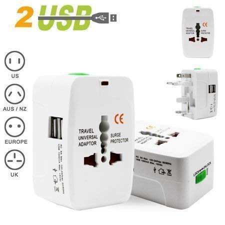 higadget higadget USB Universal World Wide Travel Charger Adapter Universal Adapter Worldwide Travel Adapter with Built in Dual USB Charger Ports 1 Year Limited Warranty  - Image 2