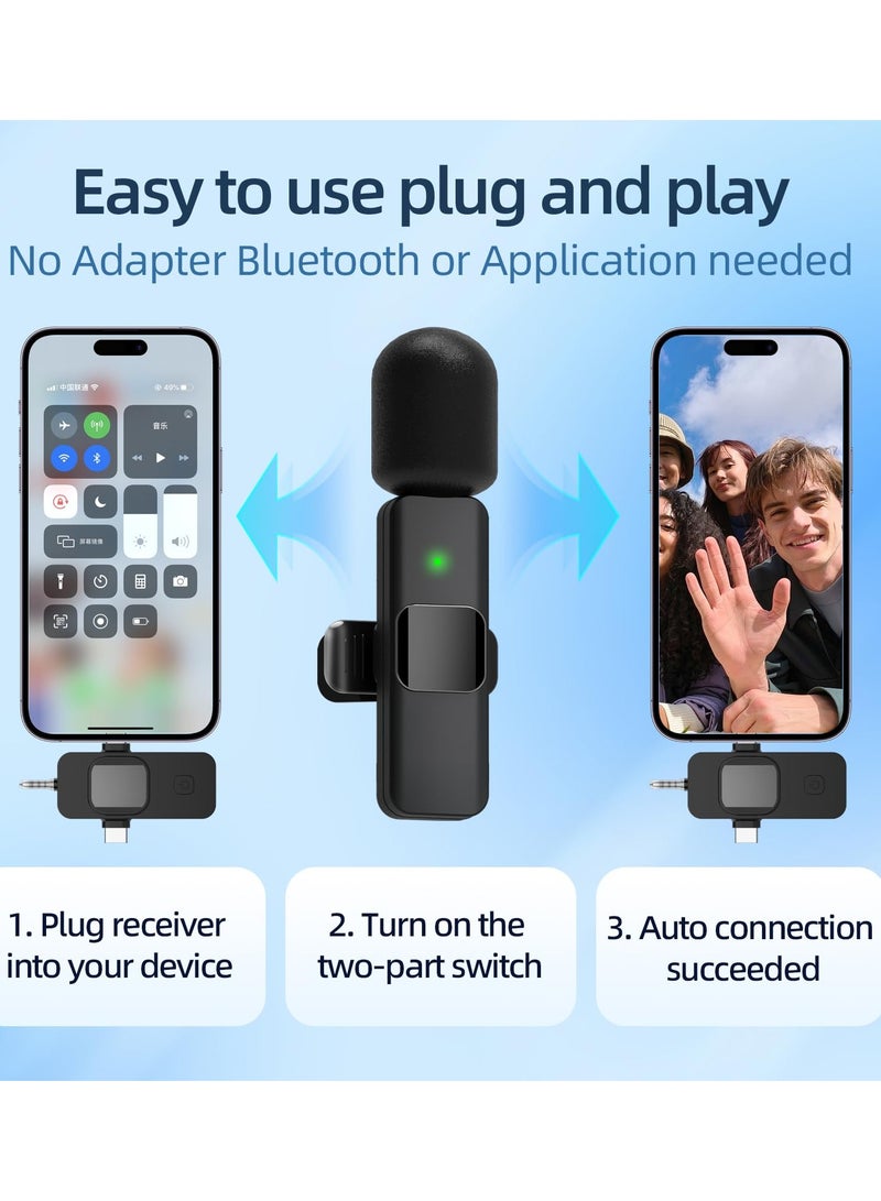 Anmi 3 in 1 Wireless Lavalier Microphone for iPhone 15, PC Devices - Noise Reduction & Plug and Play Mini Lapel Mic for Video Recording Tiktok Live YouTube Vlog (a USB Adapter Included) - Image 3