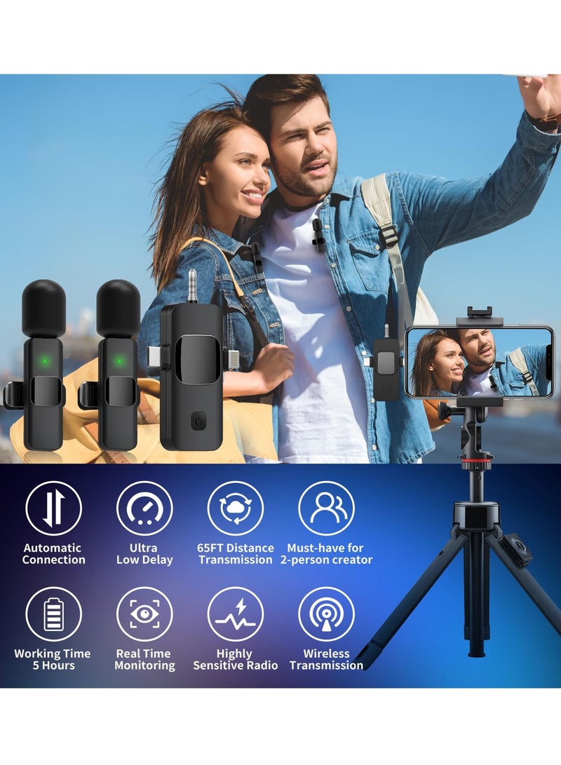 Anmi 3 in 1 Wireless Lavalier Microphone for iPhone 15, PC Devices - Noise Reduction & Plug and Play Mini Lapel Mic for Video Recording Tiktok Live YouTube Vlog (a USB Adapter Included) - Image 2