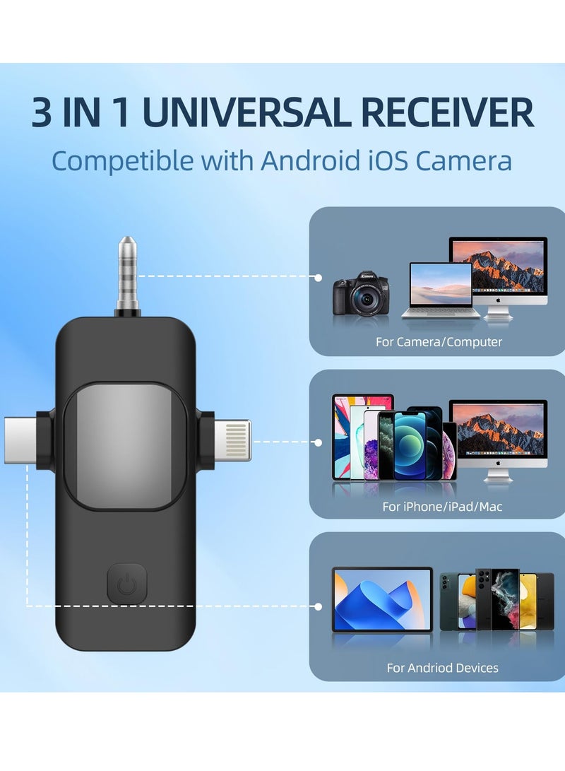 Anmi 3 in 1 Wireless Lavalier Microphone for iPhone 15, PC Devices - Noise Reduction & Plug and Play Mini Lapel Mic for Video Recording Tiktok Live YouTube Vlog (a USB Adapter Included) - Image 5