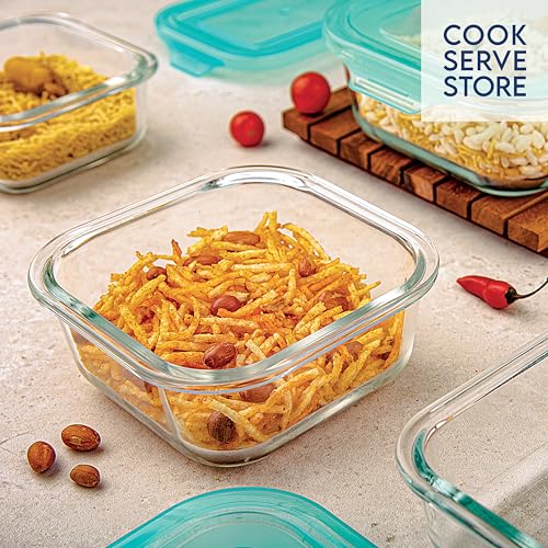 La Opala Cook Serve Store 100% Borosilicate Glass Storage Container | Simply Store with Lid | Square 800 ml | Microwave & Oven Proof | Dishwasher & Freezer Proof | Strong & Durable | Transparent - Image 3