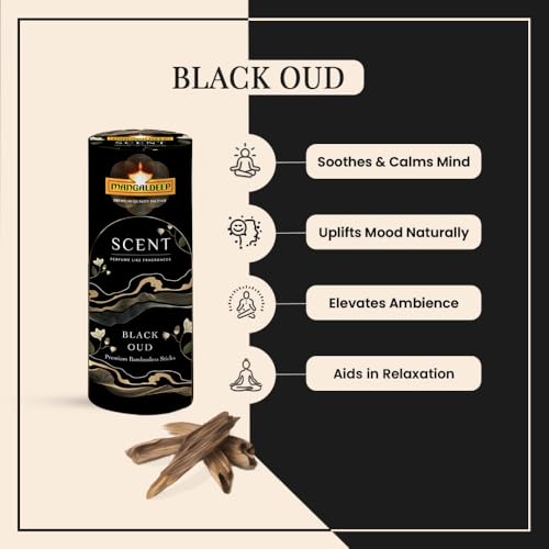 Mangaldeep Scent Premium Bambooless Dhoop Sticks - Black Oud - Ceramic Stand Inside -with Essential Oils - (30 Sticks) - Image 4