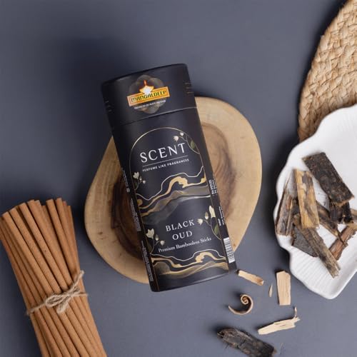 Mangaldeep Scent Premium Bambooless Dhoop Sticks - Black Oud - Ceramic Stand Inside -with Essential Oils - (30 Sticks) - Image 1