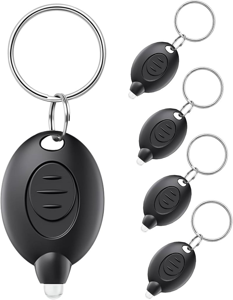 flintronic 5pcs Mini LED Flashlight Keychain - Portable 12 Lumen Keyring Torch for Emergency Lighting (Black) - Image 1