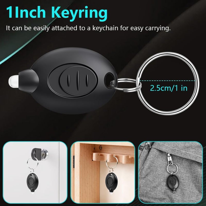 flintronic 5pcs Mini LED Flashlight Keychain - Portable 12 Lumen Keyring Torch for Emergency Lighting (Black) - Image 5