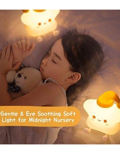 Bukela Night Light for Kids, Baby Night Light Lamp for Kids Room Star Girls Night Light, Silicone Nursery Squishy Soft Rechargeable Color Changing Cute Night Light, Star Birthday Gift  - Image 3