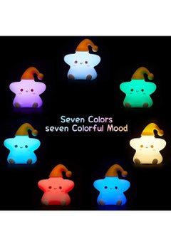 Bukela Night Light for Kids, Baby Night Light Lamp for Kids Room Star Girls Night Light, Silicone Nursery Squishy Soft Rechargeable Color Changing Cute Night Light, Star Birthday Gift  - Image 4