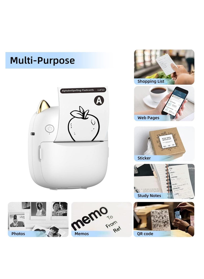 Generic - Mini Pocket Printer, Portable Instantly Sticker with 7 Color Lamp Printer, Sticker Maker Pocket Thermal Printer Customized Sticker for Study, DIY Scrapbook - Image 1