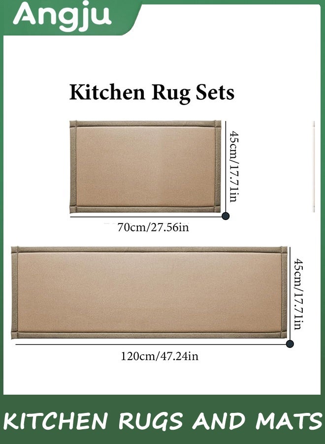 انججو مطبخ حصيرة مجموعة من 2 غير انزلاق مطبخ حصيرة للطابق مطبخ سجاد مدعوم الراحة الوقوف حصيرة مزرعة الماء PVC رغوة مطبخ طابق حصيرة جاري - Image 3