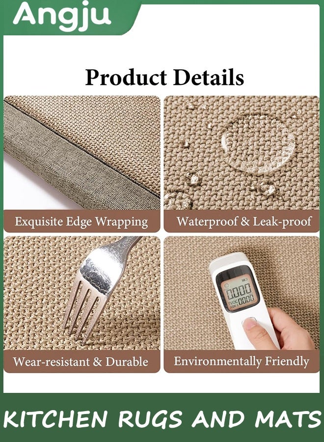 انججو مطبخ حصيرة مجموعة من 2 غير انزلاق مطبخ حصيرة للطابق مطبخ سجاد مدعوم الراحة الوقوف حصيرة مزرعة الماء PVC رغوة مطبخ طابق حصيرة جاري - Image 4