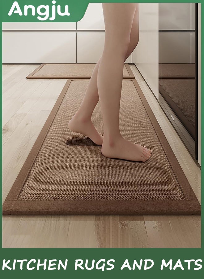 انججو مطبخ حصيرة مجموعة من 2 غير انزلاق مطبخ حصيرة للطابق مطبخ سجاد مدعوم الراحة الوقوف حصيرة مزرعة الماء PVC رغوة مطبخ طابق حصيرة جاري - Image 1