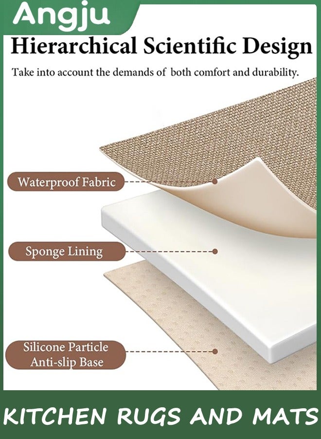 انججو مطبخ حصيرة مجموعة من 2 غير انزلاق مطبخ حصيرة للطابق مطبخ سجاد مدعوم الراحة الوقوف حصيرة مزرعة الماء PVC رغوة مطبخ طابق حصيرة جاري - Image 2