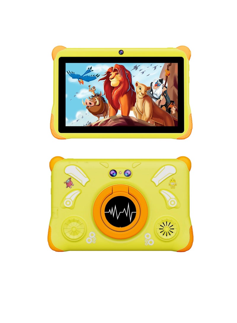 AROAQ T15 Children Tablet, 5G Full Network 7 Inch Smart Learning Kids Tablet, 400mah Battery 4GB RAM 128GB ROM Kids Educational Pad With Quad Core Processor, (1pc, Yellow) - Image 1