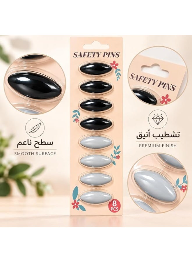 1st Choice First Choice | Stylish safety pins for scarves and clothing – 8-piece set featuring a sleek, safe design and assorted colors perfect for any everyday look. - Image 3