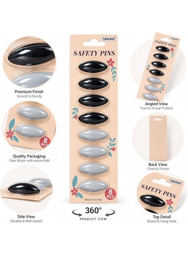 1st Choice First Choice | Stylish safety pins for scarves and clothing – 8-piece set featuring a sleek, safe design and assorted colors perfect for any everyday look. - Image 5