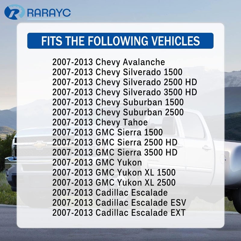 RARAYC مقبض باب خارجي RARAYC 4 قطع أسود بديل لسيارات شيفروليه سيلفرادو 2007-2013 سوبربان تاهو أفالانش GMC سييرا يوكون كاديلاك إسكاليد - Image 2