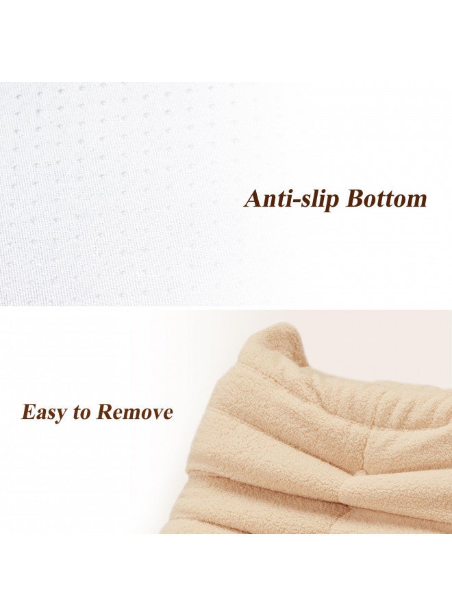 Cansunna Cansunna Bean Bag Chair Sofa Sack Big Beanbag Chair for Adults Fireside Bean Bag Lounger Memory Foam Chair for Home, Apartment or Gaming Venue (KHAKITEDDY)  - Image 4