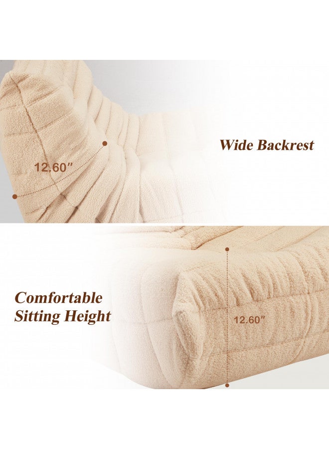 Cansunna Cansunna Bean Bag Chair Sofa Sack Big Beanbag Chair for Adults Fireside Bean Bag Lounger Memory Foam Chair for Home, Apartment or Gaming Venue (KHAKITEDDY)  - Image 3