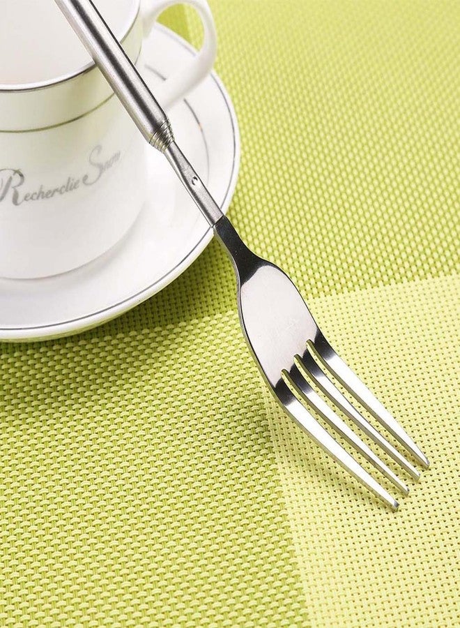 YAMHOHO Extendable Table Fruit Dessert Fork, Extendable Barbecue Table Fruit Dessert Fork, Telescopic Fork, Durable Stainless Steel Cutlery 8.7 to 25.4 inches - Image 3