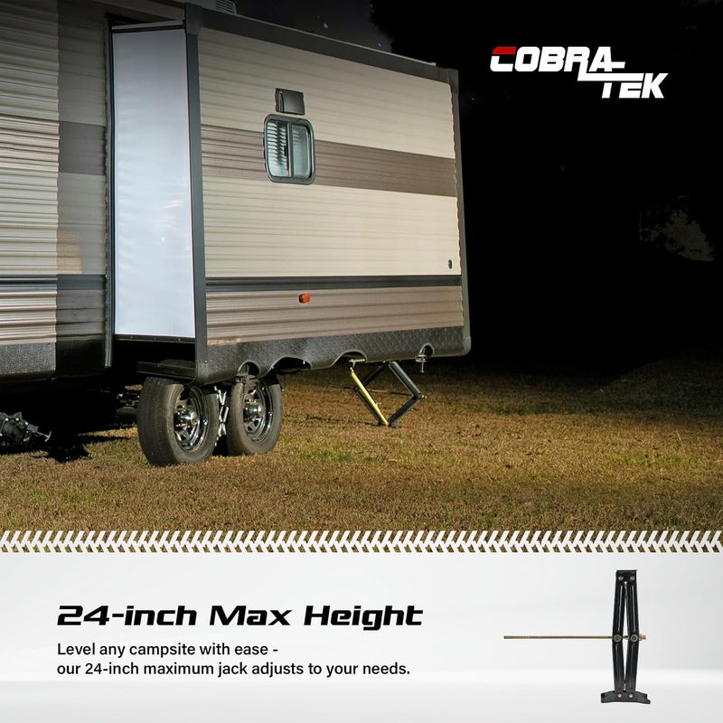 Cobra-Tek رافعة تثبيت مستوى مقطورة السفر كوبرا-تيك العالمية - سعة تحميل 2500 رطل، ارتفاع 24 إنش - Image 4