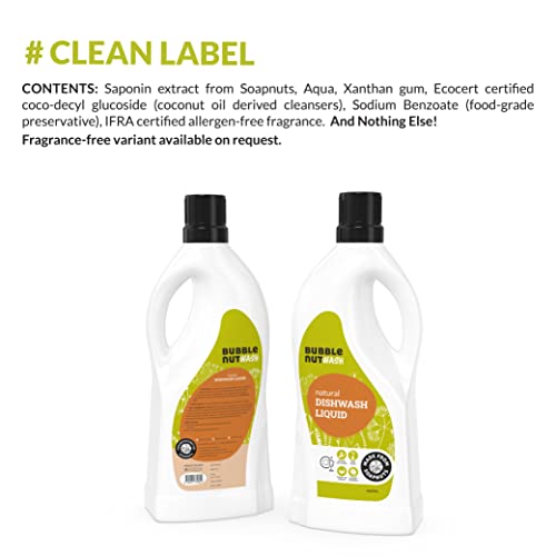 BubbleNut Wash Natural And Organic Dishwash Liquid (1.8 Lits), Soap nuts-based, Baby safe, Eco friendly Herbal Dish washing Liquid, Hypoallergenic, Sensitive Skin (1.8 Lits) - Image 5