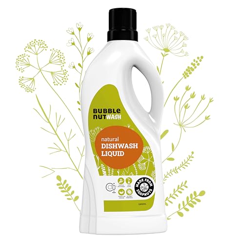 BubbleNut Wash Natural And Organic Dishwash Liquid (1.8 Lits), Soap nuts-based, Baby safe, Eco friendly Herbal Dish washing Liquid, Hypoallergenic, Sensitive Skin (1.8 Lits) - Image 1