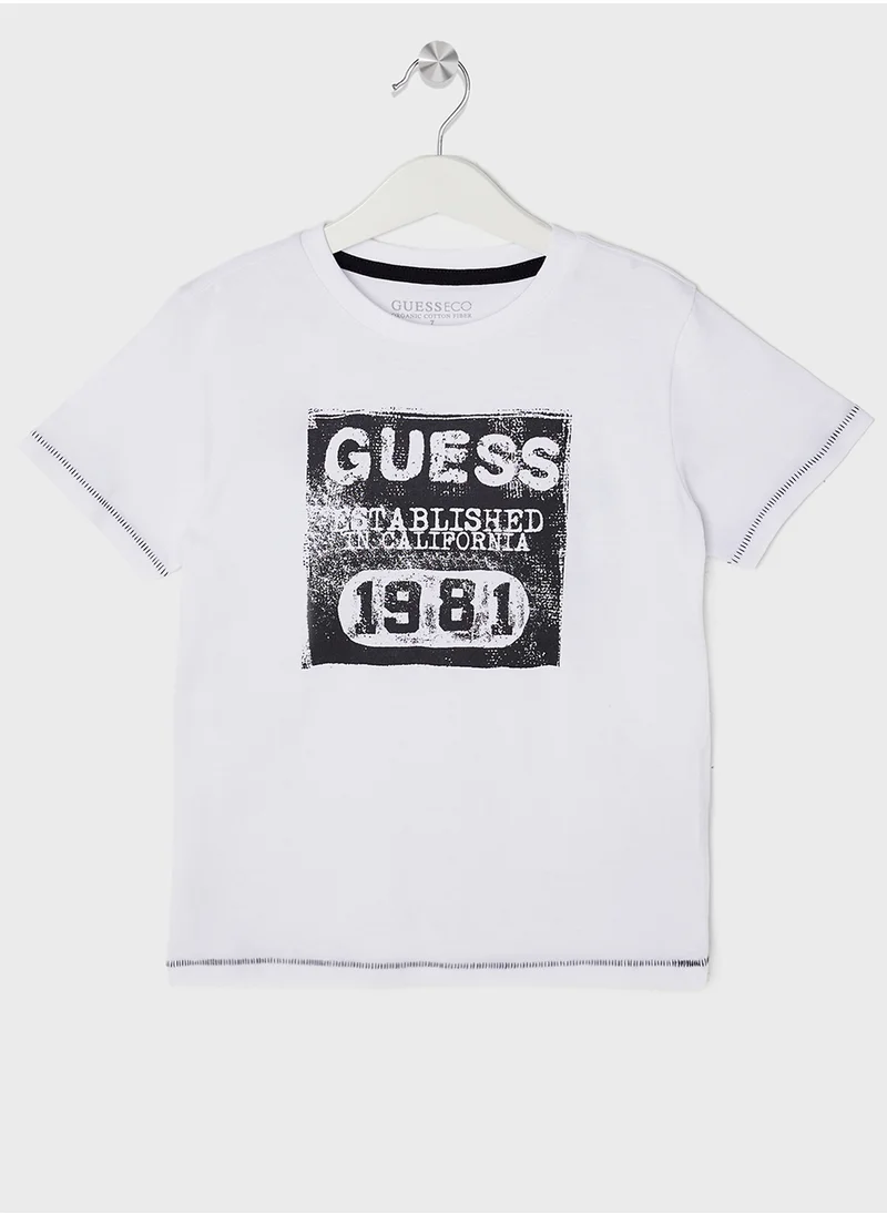 GUESS Kids Logo Crew Neck T-Shirt