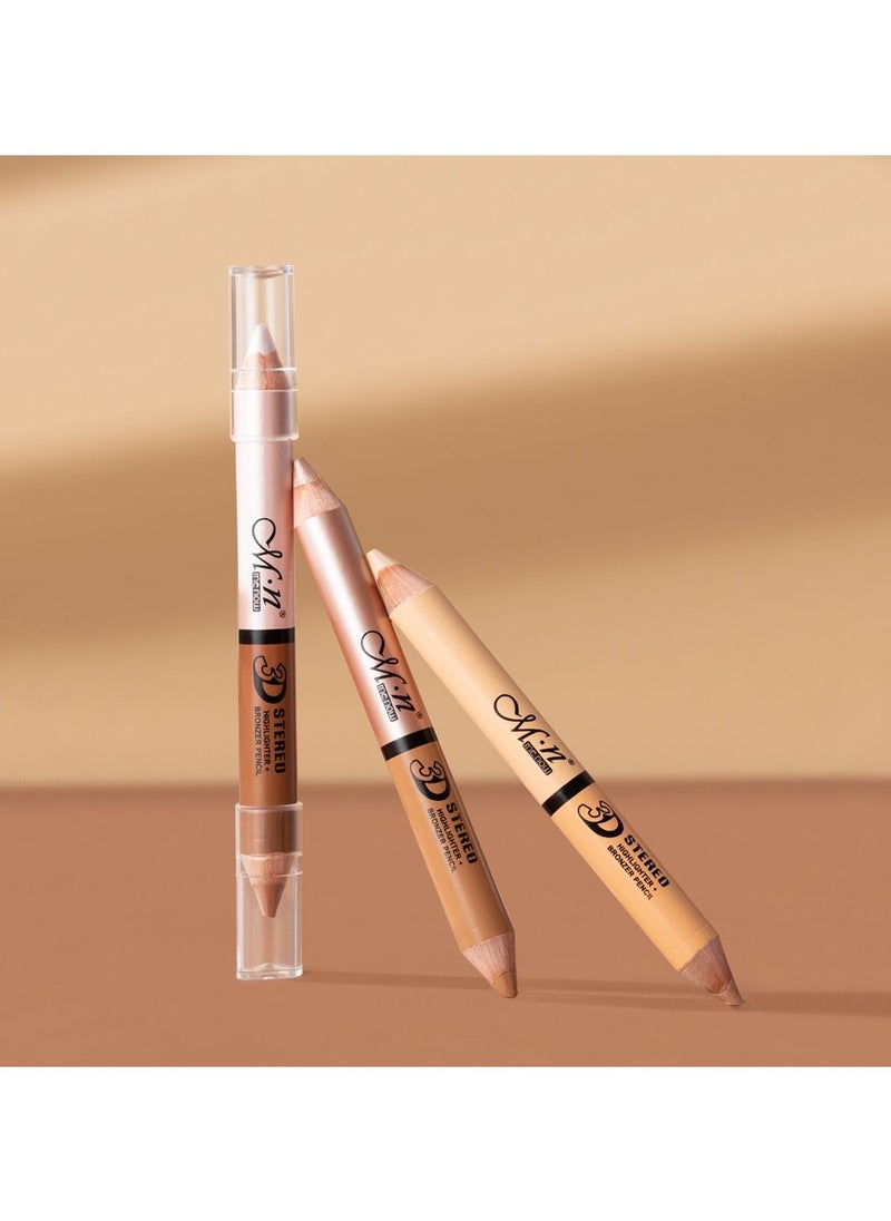 Mn Dual Head 3D Stereo 2 In 1 Highlighter Pencil with sharpner  - Image 2