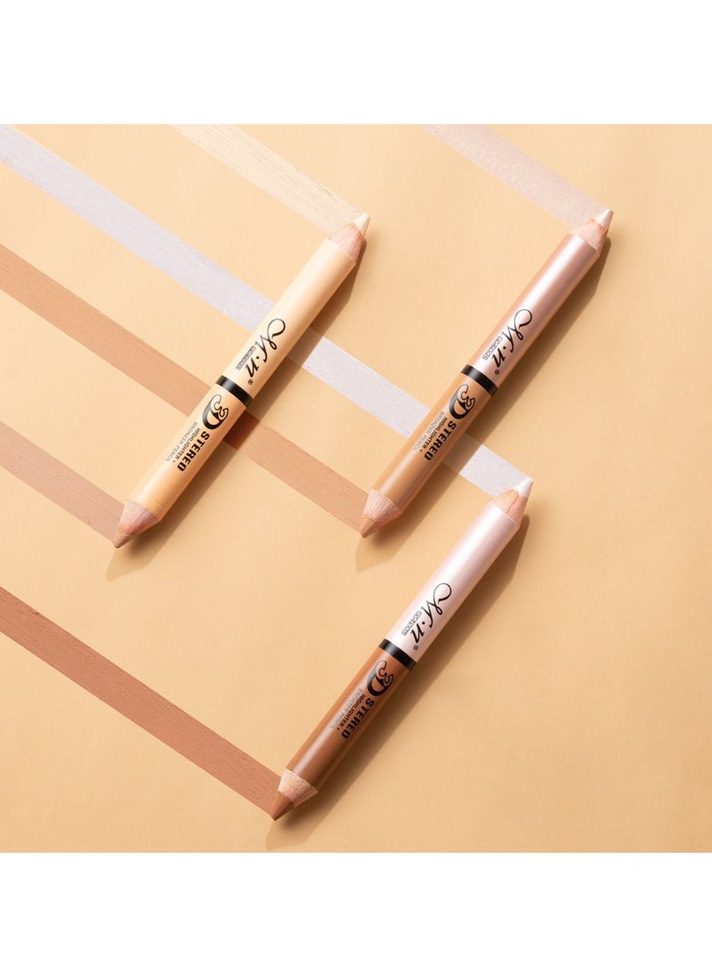 Mn Dual Head 3D Stereo 2 In 1 Highlighter Pencil with sharpner  - Image 4