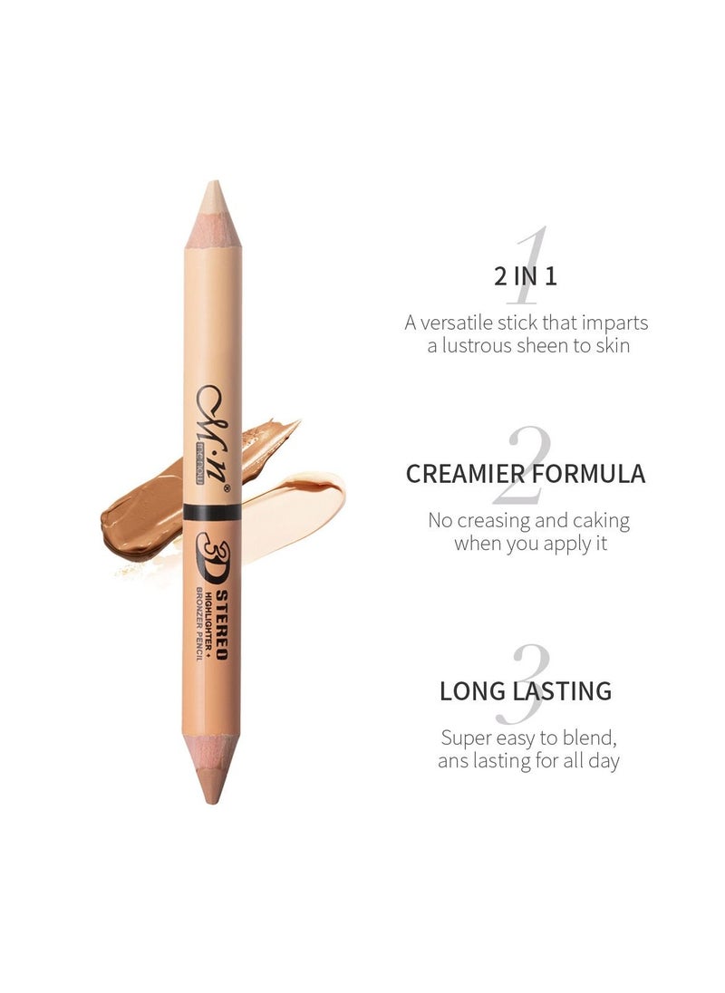 Mn Dual Head 3D Stereo 2 In 1 Highlighter Pencil with sharpner  - Image 3