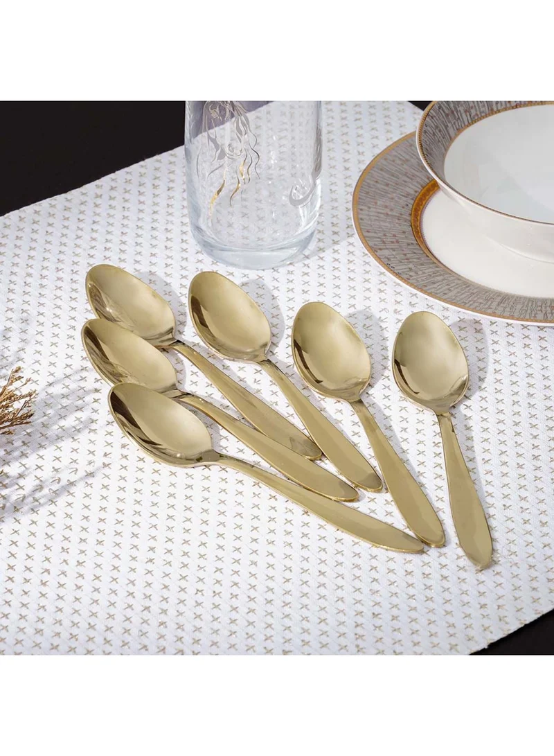 DANUBE HOME Pvd Lotus 6-Piece Baby Spoon Gold 16.5 X 3.5CM