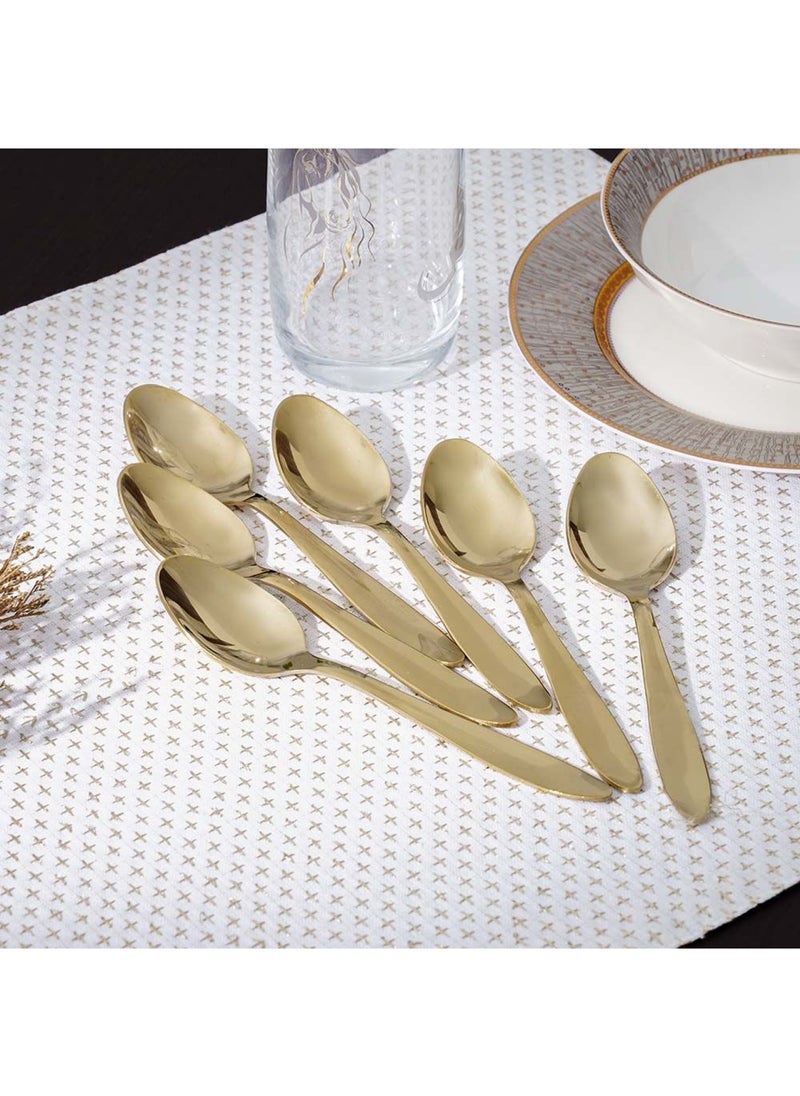 DANUBE HOME Pvd Lotus 6-Piece Baby Spoon Gold 16.5 X 3.5CM  - Image 1