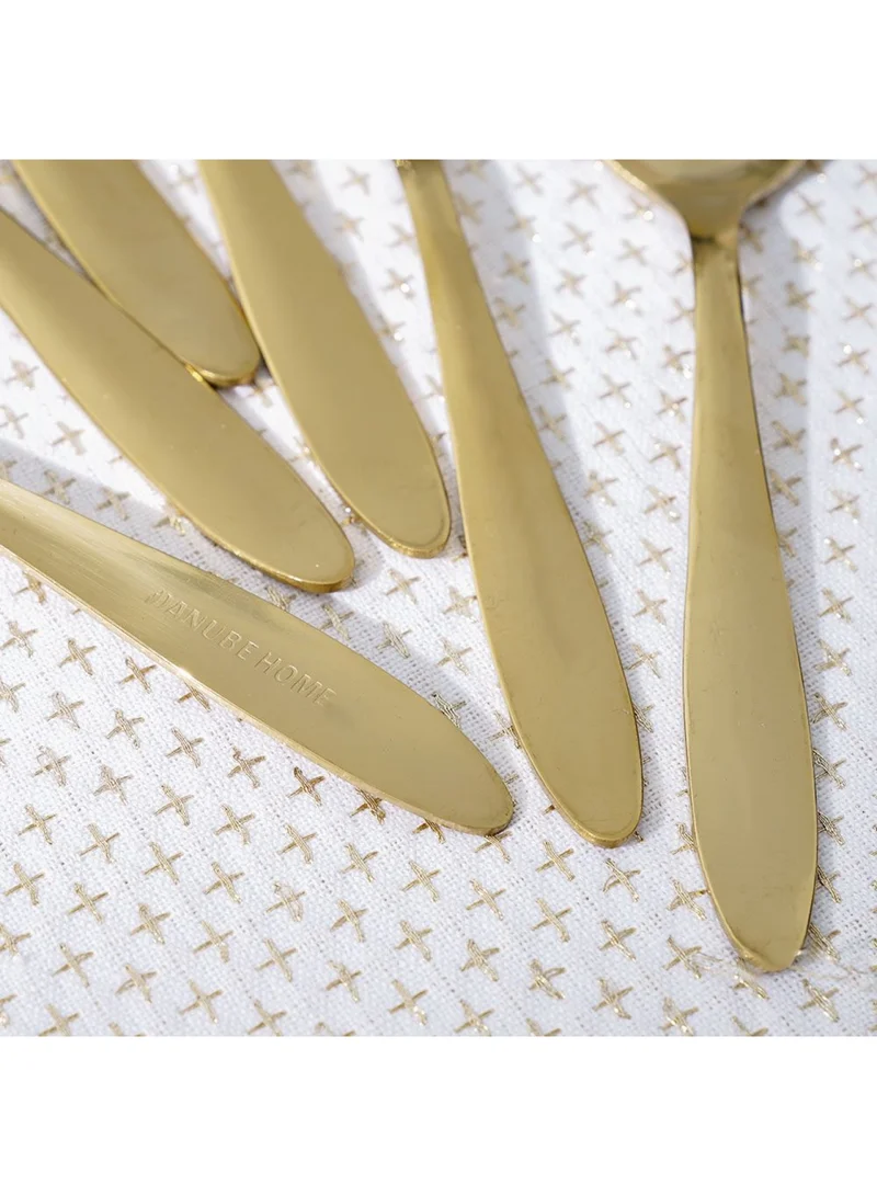 DANUBE HOME Pvd Lotus 6-Piece Baby Spoon Gold 16.5 X 3.5CM