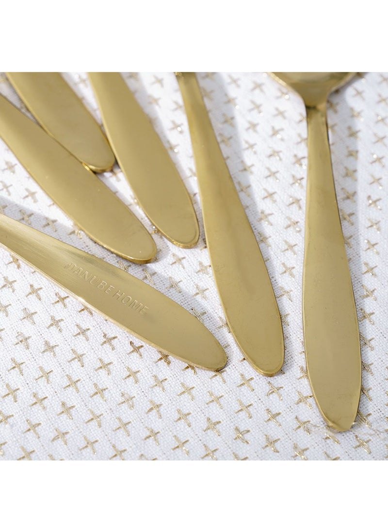 DANUBE HOME Pvd Lotus 6-Piece Baby Spoon Gold 16.5 X 3.5CM  - Image 4